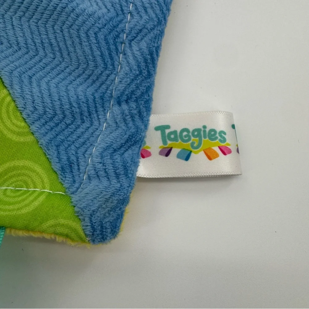 Taggies Patchkin Security Blanket Sensory Plush Multicolor Brown Monkey Toy‎